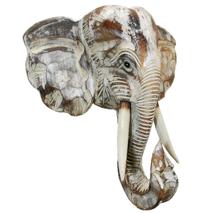Woven Rattan Elephant Or Stag Animal Head Decor